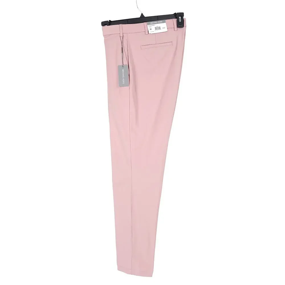 Michael Kors Mens Classic Fit Dress Pants 32x32 Rose Pink Solid Stretch Cotton